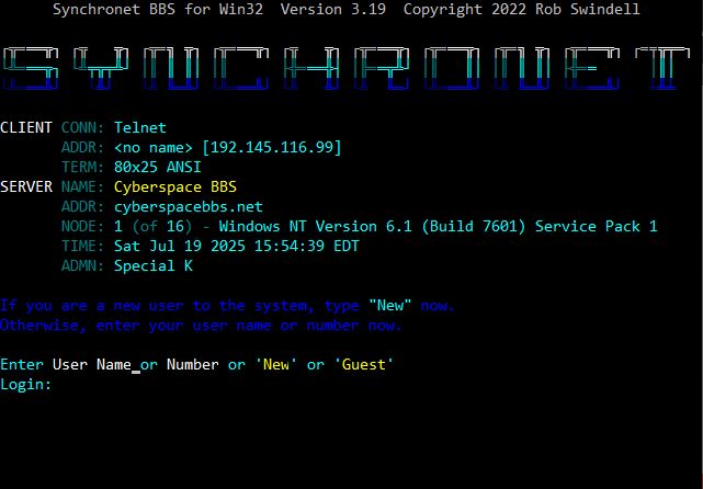 Cyberspace BBS (Synchronet)